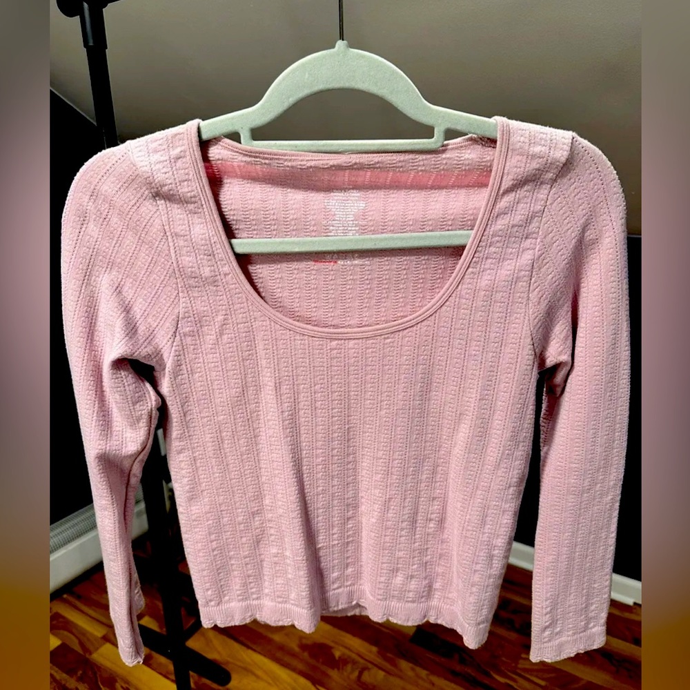 By Anthropologie Pink Crop‎ Top NWT size large